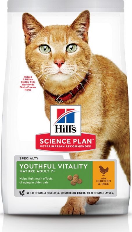 Hills Youthful Vitality Adult 7+  Сухой корм для кошек старше 7 лет