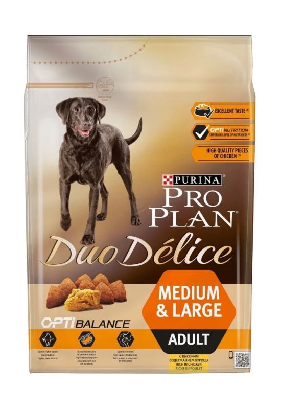 Pro Plan Duo Delice Medium & Large Chicken Сухой корм для взрослых собак средних и крупных пород с курицей