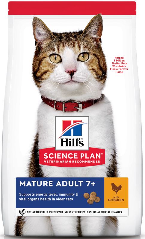 Hill's Science Plan сухой корм для пожилых кошек 7+ для поддержания здоровья в период старения с курицей - Active Longevity