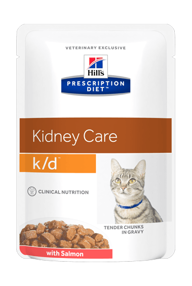 Hill's Prescription Diet k/d Kidney Care - Паучи для Кошек при заболевании почек кусочки лосося в соусе