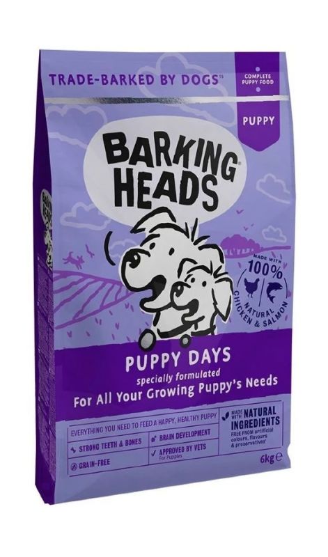 Barking Heads Puppy Days беззерновой корм для щенков с курицей и лососем