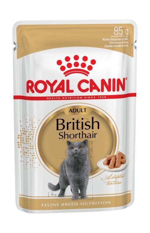Royal Canin Паучи British Shorthair Влажный корм в соусе для Британской короткошерстной кошки