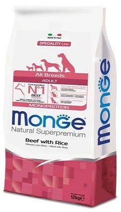 Monge «Dog Monoprotein All Breeds Beef and Rice» Сухой корм для собак всех пород говядина с рисом