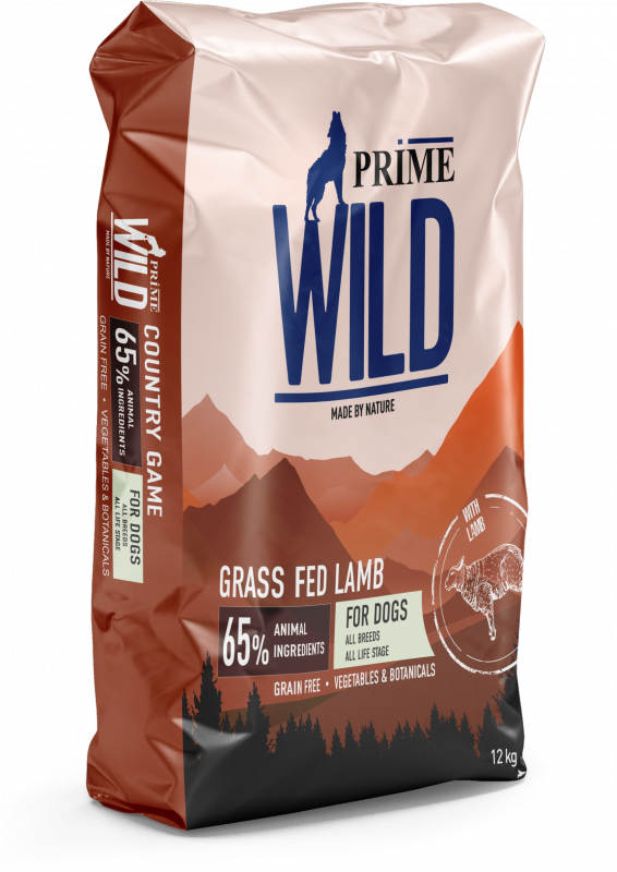 PRIME WILD GF GRASS FED - Сухой беззерновой корм для щенков и собак всех пород с Ягненком
