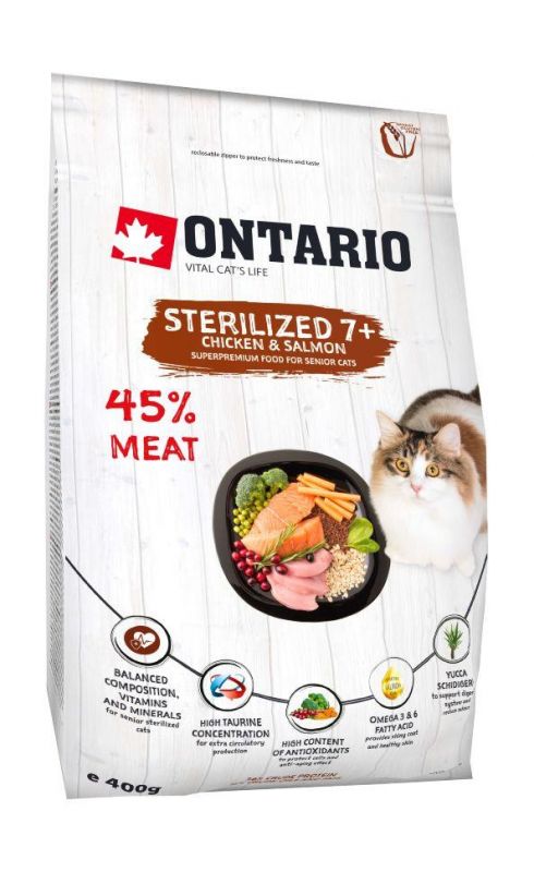 Ontario Adult Sterilised 7+  Сухой корм для пожилых стерилизованных кошек