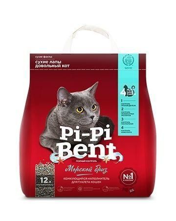 Pi-Pi Bent  Комкующийся наполнитель для кошачьего туалета "Морской Бриз"