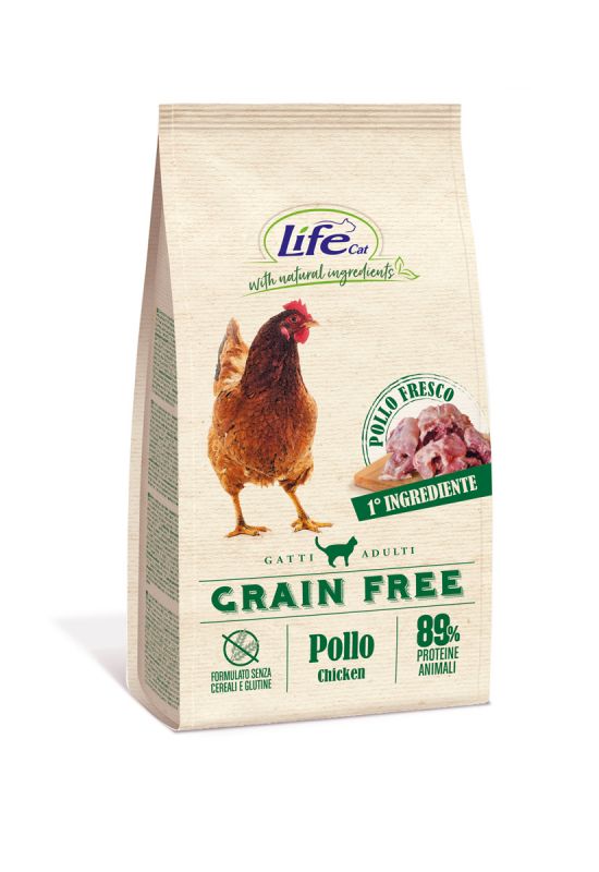 Lifecat Adult Grain Free Chicken - Сухой беззерновой корм для взрослых кошек со свежей курицей