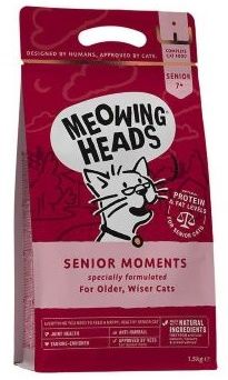 Meowing Heads Senior Moments  сухой корм для кошек старше 7 лет с лососем и яйцом "Мудрые года"