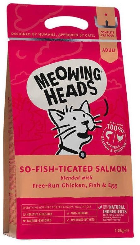Meowing Heads  So-fish-ticated Salmon сухой корм для взрослых кошек с лососем, курицей и рисом "Фиш-гурман"