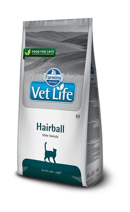 Farmina Vet Life Cat Hairball Лечебный корм для кошек для выведения комочков шерсти