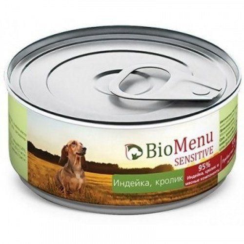BioMenu - Гипоаллергенные консервы для собак Индейка и Кролик