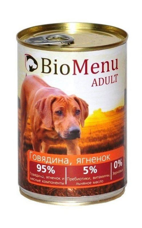 BioMenu - Консервы для собак Говядина и Ягненок