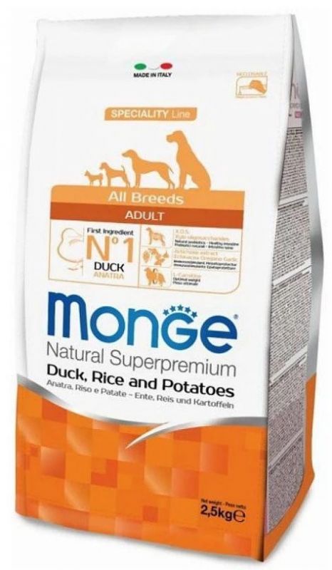 Monge «Adult Dog Duck» Сухой корм для собак всех пород с уткой