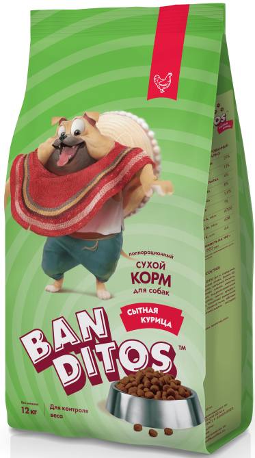 BANDITOS - Полнорационный сухой корм для Взрослых собак всех пород с Курицей