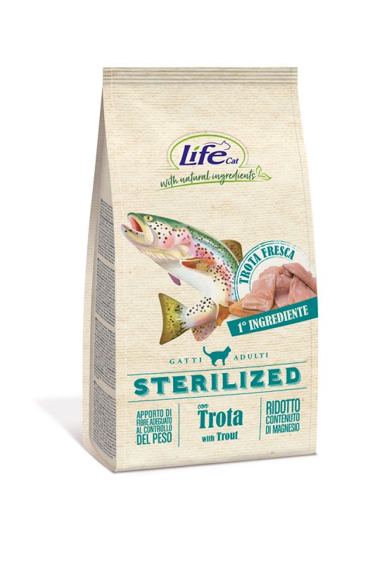 Lifecat Adult Sterilized Trout - Сухой корм для стерилизованных кошек со свежей форелью