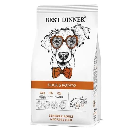 Best Dinner Sensible Adult Medium and Maxi Сухой корм для взрослых собак, с Уткой и Картофелем