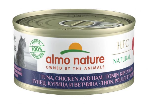 Almo Nature - Консервы для Кошек с Тунцом, Курицей и Ветчиной - Tuna, Chicken and Ham