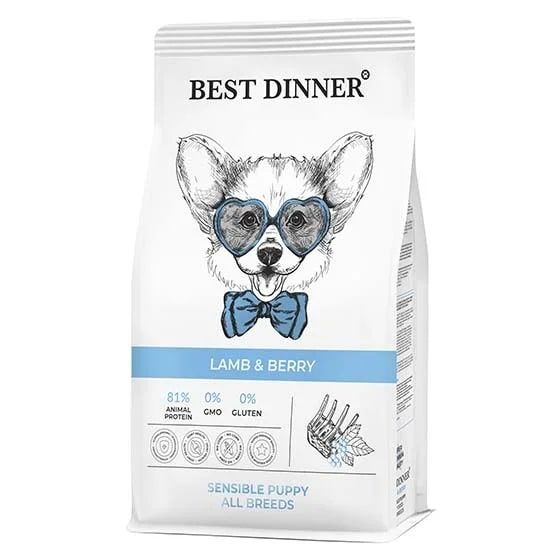 Best Dinner Puppy Sensible Сухой корм для щенков, с Ягненком и Ягодами