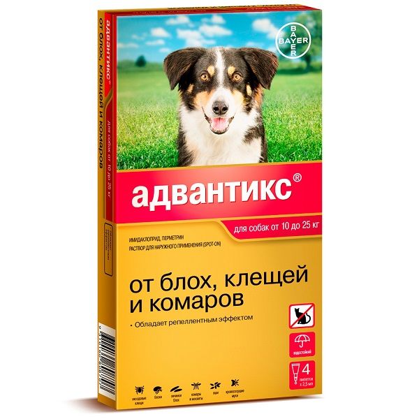 Bayer «Адвантикс» капли от блох и клещей для собак от 10 до 25 кг (срок до 31.05.2023 г)