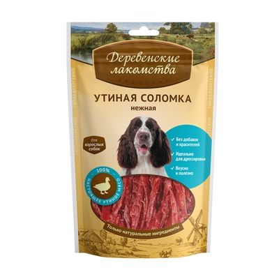 Деревенские лакомства Утиная соломка нежная для собак (100% мясо)