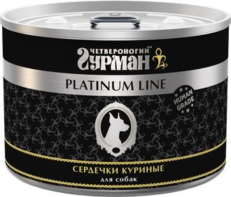 Четвероногий Гурман Platinum Line Консервы для собак, сердечки куриные в желе