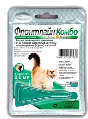 Frontline «Combo Cat» капли от блох и клещей для кошек, 1 пипетка 0,5мл