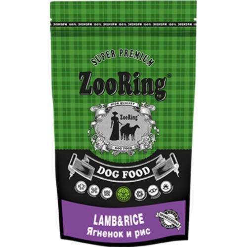 ZooRing Lamb&Rice - Сухой корм для взрослых собак Средних и Крупных пород с чувствительным пищеварением и склонных к аллергии, с Ягненком и рисом
