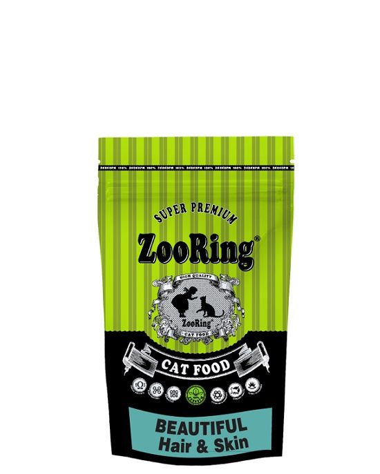 ZooRing Beautiful Hair&Skin - Сухой корм для кошек для красивой шерсти и кожи