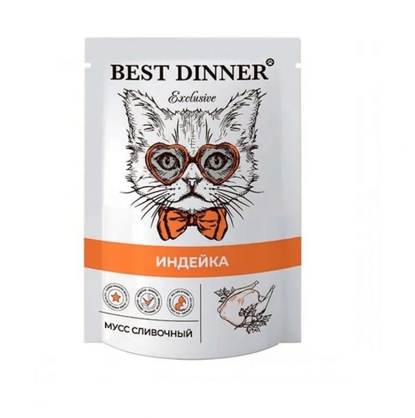 Best Dinner Exclusive Мусс сливочный для кошек Индейкой