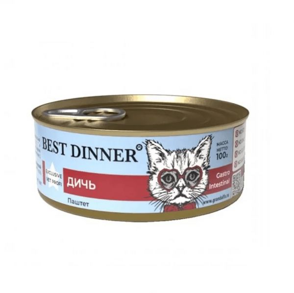 Best Dinner Gastrointestinal  Консервы для кошек с чувствительным пищеварением, с Дичью