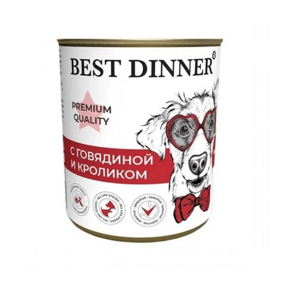 Best Dinner Консервы Premium Меню №3 с Говядиной и Кроликом