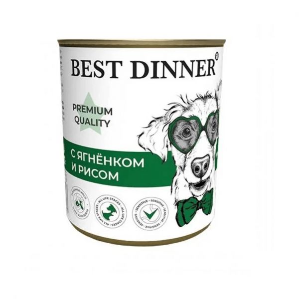 Best Dinner Premium Консервы для собак № 5, с Ягненком и Рисом