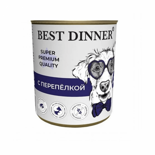 Best Dinner Super Premium - Консервы для собак, с Перепелкой