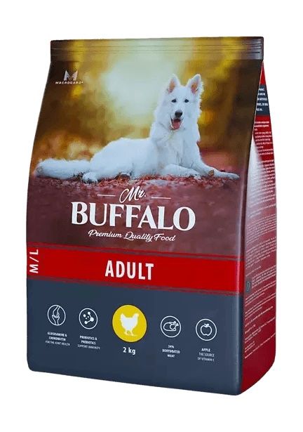 Mr.Buffalo ADULT Сухой корм для взрослых собак средних и крупных пород, с Курицей