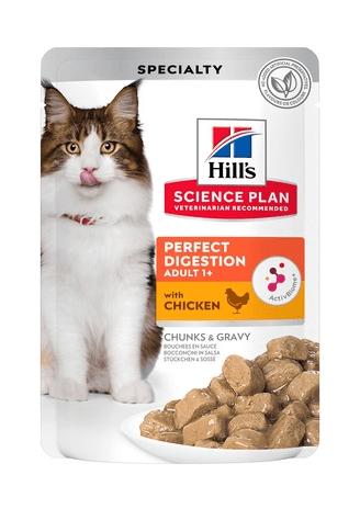 Hill's Perfect Digestion паучи для кошек с курицей в соусе, идеальное пищеварение