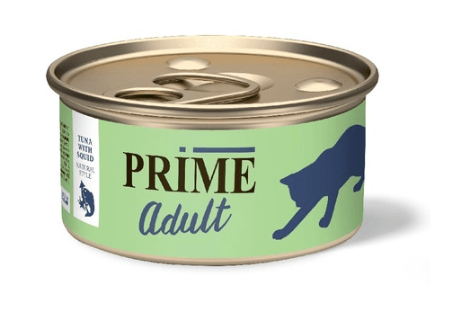 Prime - Консервы для взрослых кошек, Тунец с Кальмаром в собственном соку