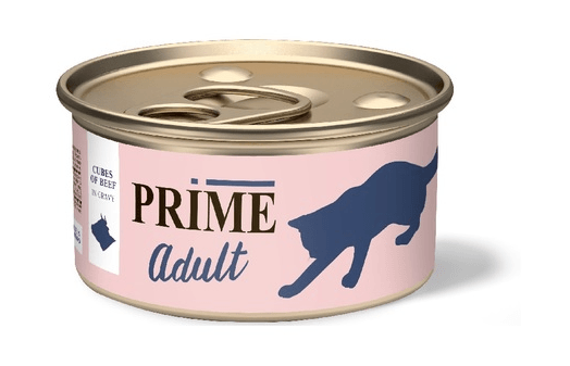 Prime - Консервы для взрослых кошек, Говядина, Кусочки в соусе