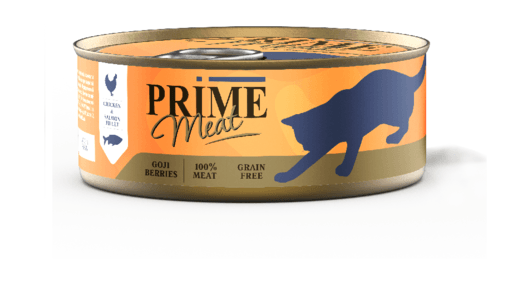 Prime Meat - Консервы для взрослых кошек, Курица с Лососем, Филе в желе