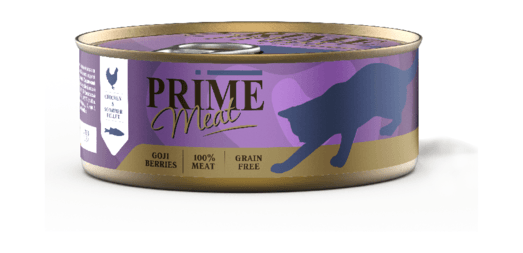 Prime Meat - Консервы для взрослых кошек, Курица со Скумбрией, Филе в желе