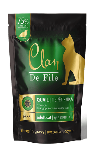 CLAN De File - Паучи в соусе Перепелка с тыквой для кошек