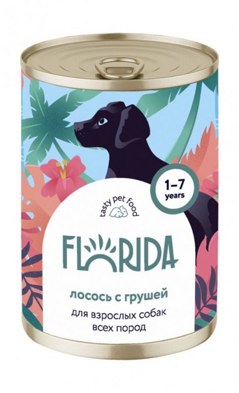 Florida - Консервы для собак "Лосось с грушей"