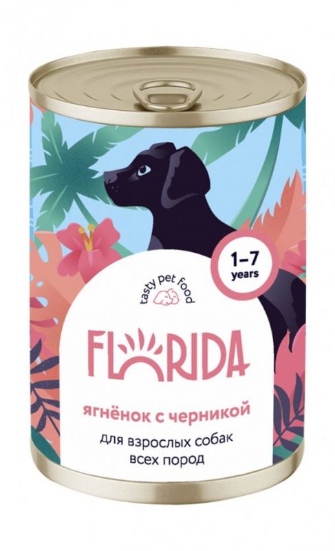 Florida - Консервы для собак "Ягненок с черникой"