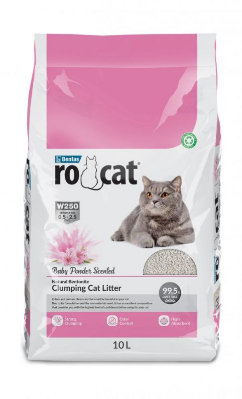 Ro Cat Baby powder - Комкующийся наполнитель без пыли с ароматом детской присыпки