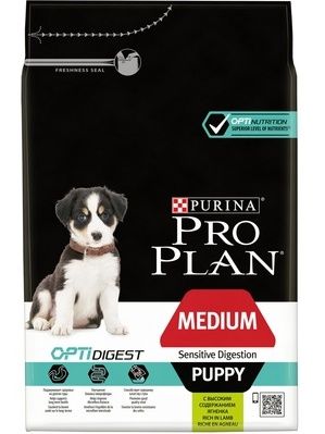 Pro Plan Puppy Medium Sensitive Digestion Сухой корм для щенков средних пород с чувствительным пищеварением, с ягненком