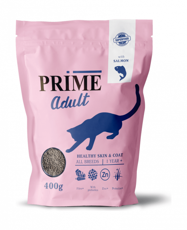 PRIME Healthy Skin and Coat - Сухой корм для кошек, Здоровая Кожа и Шерсть, с Лососем
