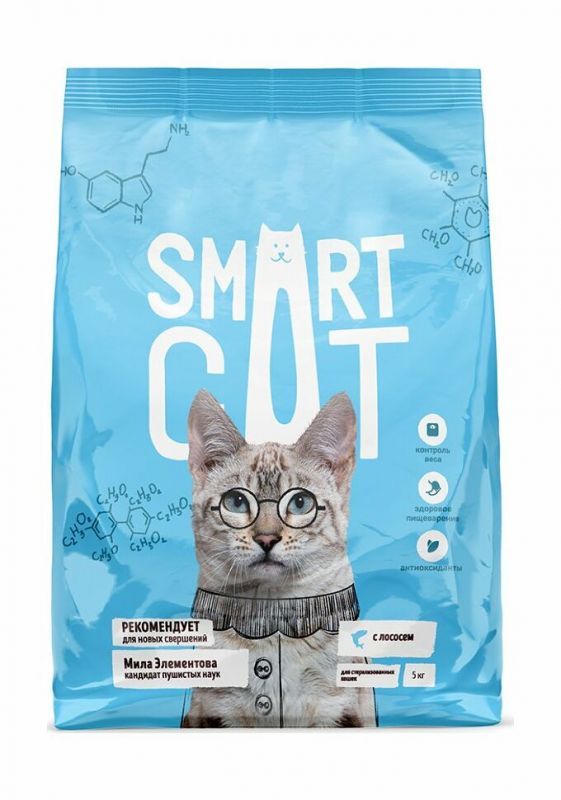 Smart Cat сухой корм для стерилизованных кошек с лососем