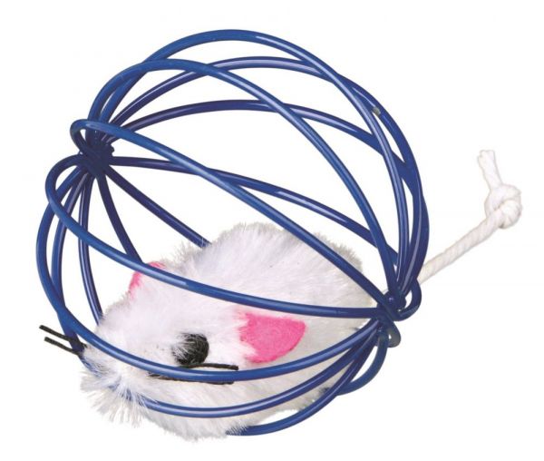 Trixie игрушка для кошек Мышь в проволочном шаре 6 см (4115)
