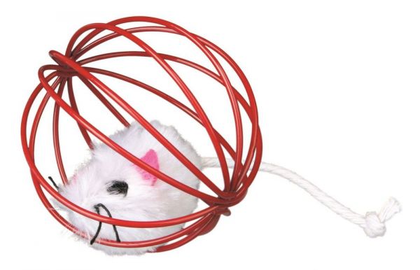 Trixie игрушка для кошек Мышь в проволочном шаре 6 см (4115)