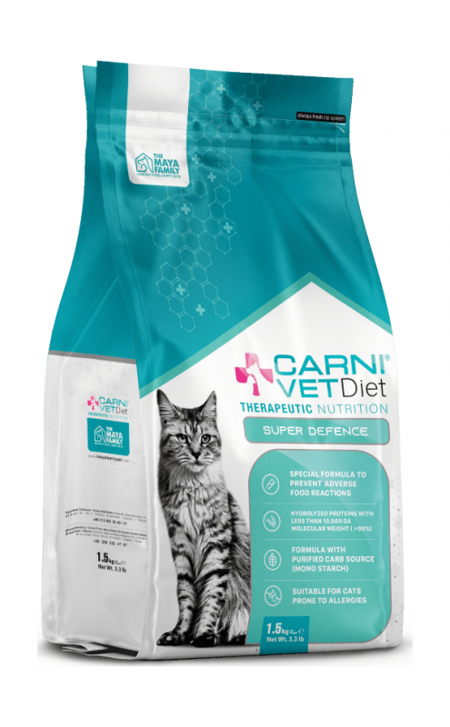Carni VetDiet CAT SUPER DEFENSE - Сухой диетический корм для кошек при пищевой непереносимости и аллергии