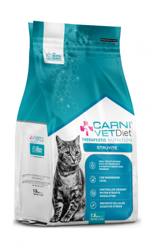 Carni VetDiet CAT STRUVITE - Сухой диетический корм для кошек при МКБ, растворение струвитов